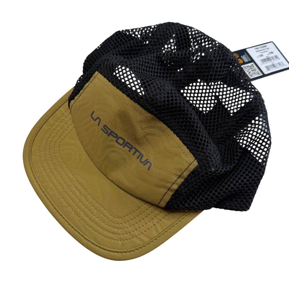 LA SPORTIVA Skyline Air Cap Savana Black Mesh 5-Panel Hat Unisex S/M NEW